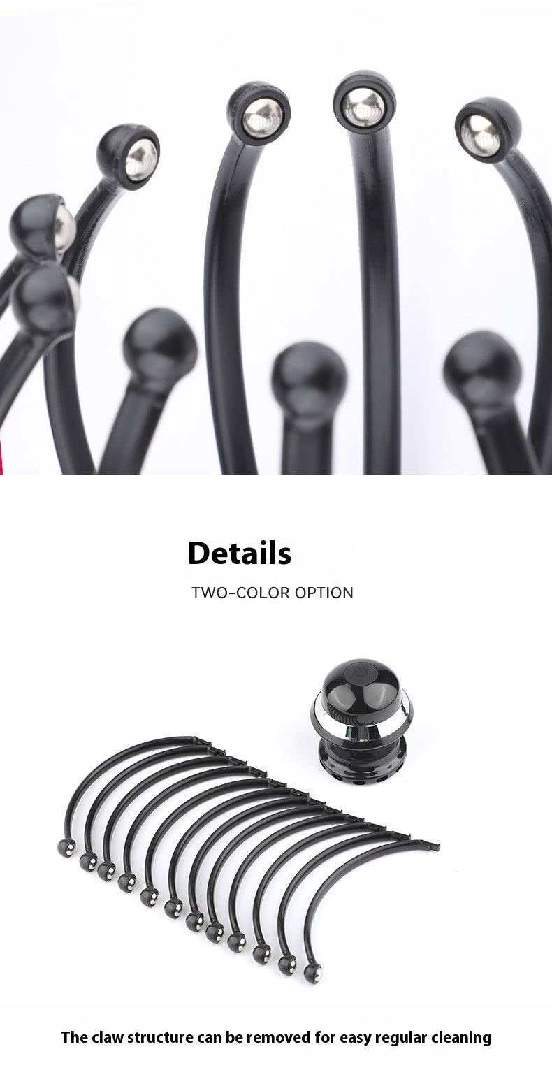 Vibration Head Massager Scalp Relaxation 12 Claw Electric Head Massager Octopus Point Massager