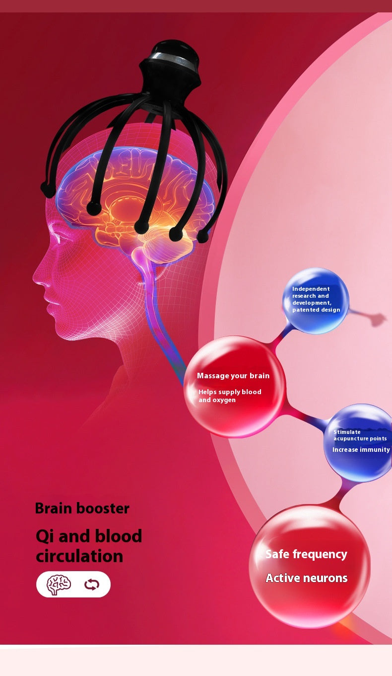 Vibration Head Massager Scalp Relaxation 12 Claw Electric Head Massager Octopus Point Massager